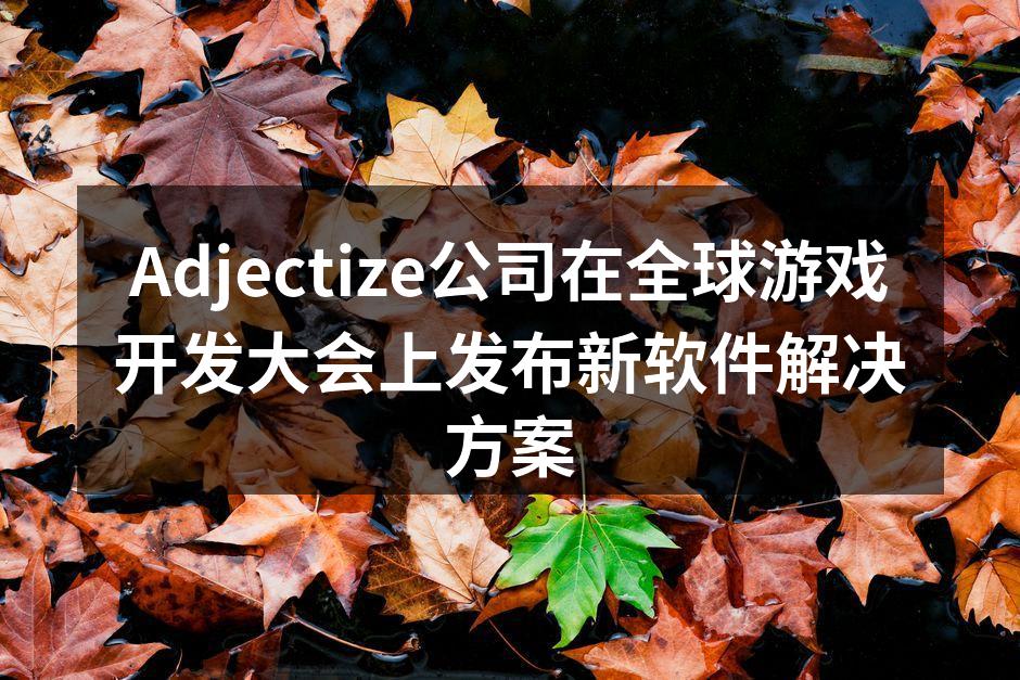 Adjectize公司在全球游戏开发大会上发布新软件解决方案